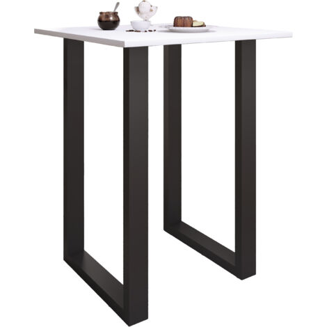 Tavolo da bar VCM  Tresen  Tavolo in stand  Tavolo alto  Tavolo Bartresen - Xona 80x80 cm (Nero / Bianco)