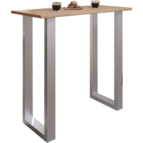 Tavolo da bar VCM  Tresen  Tavolo in stand  Tavolo alto  Tavolo da scrivania barba - Xona 110x50 cm (Argento / Rovere Sonoma)