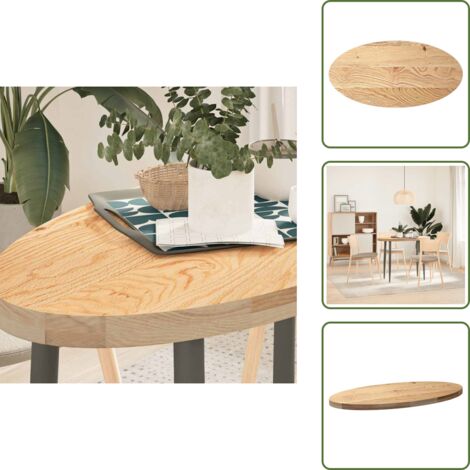 Tavolo da bar - vidaXL Piano per Tavolo 100x50x4 cm in Rovere Massello Ovale - Tavolino