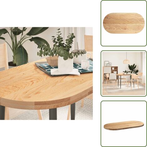 Tavolo da bar - vidaXL Piano per Tavolo 120x60x4 cm in Rovere Massello Ovale - Tavolino