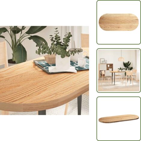Tavolo da bar - vidaXL Piano per Tavolo 140x60x4 cm in Rovere Massello Ovale - Piano d'appoggio