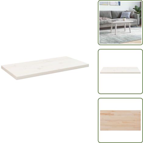 Tavolo da bar - vidaXL Piano Tavolo Bianco 80x40x2,5 Legno Massello Pino Rettangolare - Tavolo da pranzo