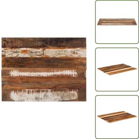 Tavolo da bar - vidaXL Piano Tavolo Rettangolare 60x80 cm 15-16 mm Legno di Recupero - Comodino