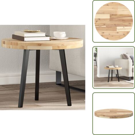 Tavolo da bar - vidaXL Piano Tavolo Rotondo Ø50x4 cm in Legno Massello di Acacia - Tavolino