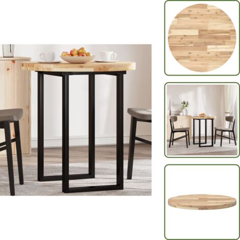 Tavolo da bar - vidaXL Piano Tavolo Rotondo Ø70x4 cm in Legno Massello di Acacia - Tavolino