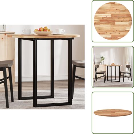Tavolo da bar - vidaXL Piano Tavolo Rotondo Ø80x2 cm in Legno Massello di Acacia - Tavolino