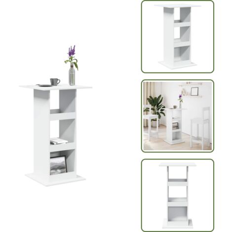 Tavolo da bar - vidaXL Tavolo Bar con Portaoggetti Bianco 60x60x102 cm in Truciolato - Mobile bar