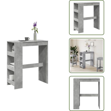 Tavolo da bar - vidaXL Tavolo Bar con Rastrelliera Grigio 90x40x103,5 cm Multistrato - Tavolo da pranzo