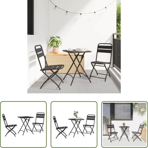 Tavolo da bistro -  Set bistrot 3 pcs Antracite Acciaio