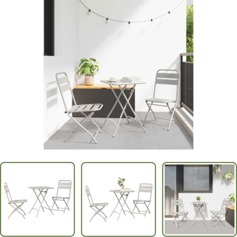 Tavolo da bistro -  Set bistrot 3 pcs Beige Acciaio