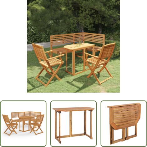 Tavolo da bistro - Set da Bistrot 4 pz in Legno Massello di Acacia
