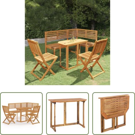 Tavolo da bistro - Set da Bistrot 4 pz in Legno Massello di Acacia