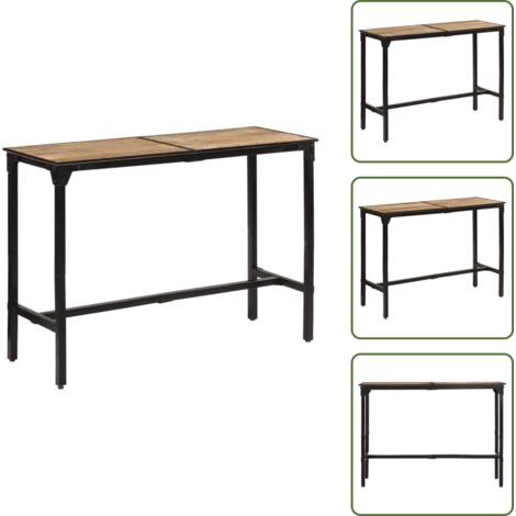 Tavolo da bistrò - vidaXL Tavolo da Bar 150x55x107 cm in Legno Grezzo Massello di Mango - Tavolo in ferro