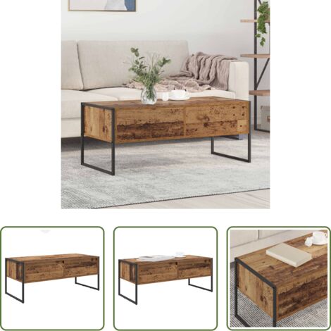 Tavolo da caffè -  Tavolino da salotto con cassetto Legno vecchio 100 x 46 x 40 cm