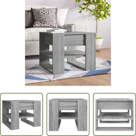 Tavolo da caffè -  Tavolino Salotto Grigio Sonoma 55,5x55x45 cm Legno Multistrato