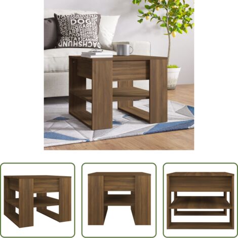 Tavolo da caffè -  Tavolino Salotto Rovere Marrone 55,5x55x45 cm Legno Multistrato