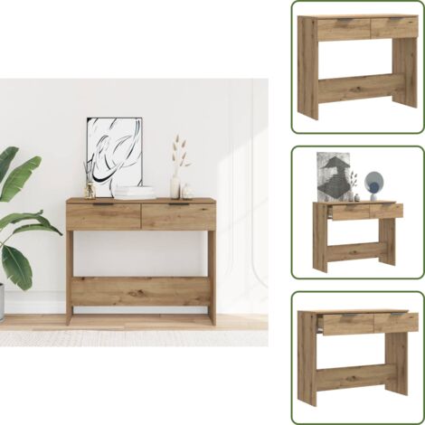 Tavolo da camera - vidaXL Tavolo Consolle Rovere Artigianale 90x36x75 cm in Truciolato - Tavolo in truciolato