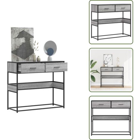 Tavolo da camera - vidaXL Tavolo Consolle Rovere Sonoma 90x35x80 cm in Legno Multistrato - Tavolo in legno multistrato