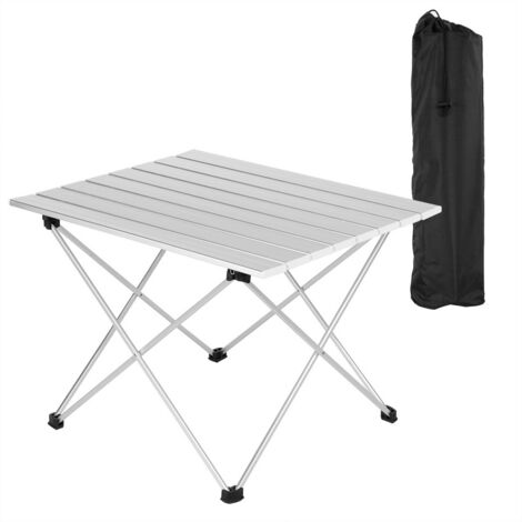 Tavolo da campeggio da giardino in alluminio con custodia 56 x 46 cm 190000935