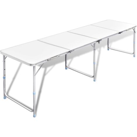 Tavolo da Campeggio Pieghevole Alluminio Regolabile 240x60 cm