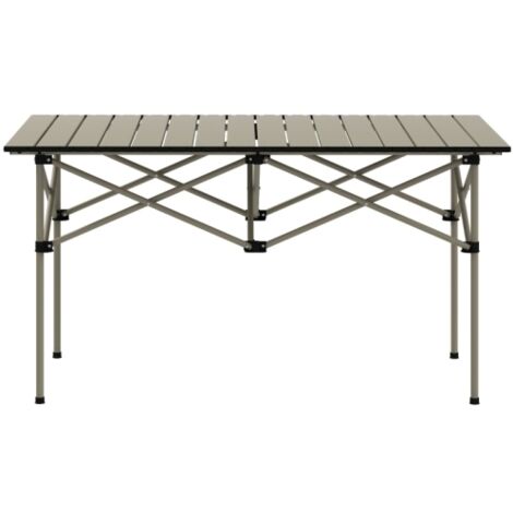 Tavolo da campeggio, tavolo pieghevole con piano arrotolabile, struttura a X, tavolo da giardino in alluminio, leggero, tavolino laterale per 2 persone, tavolo pieghevole per giardino, balcone, campeg