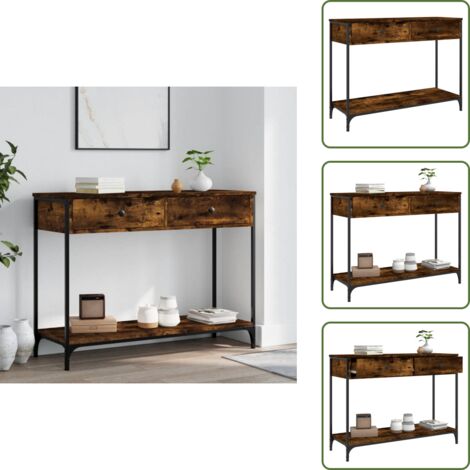 Tavolo da corridoio - vidaXL Tavolino Consolle Rovere Fumo 100x34,5x75cm Legno Multistrato - Tavolino da divano
