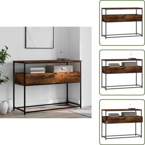 Tavolo da corridoio - vidaXL Tavolino Consolle Rovere Fumo 100x40x75 cm in Legno Multistrato - Tavolino in legno multistrato