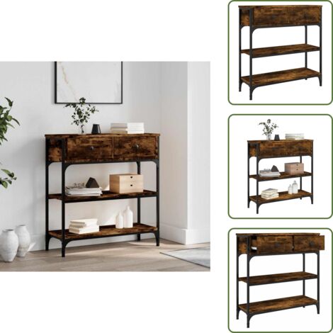 Tavolo da corridoio - vidaXL Tavolino Consolle Rovere Fumo 72,5x25x75cm in Legno Multistrato - Tavolino in legno multistrato