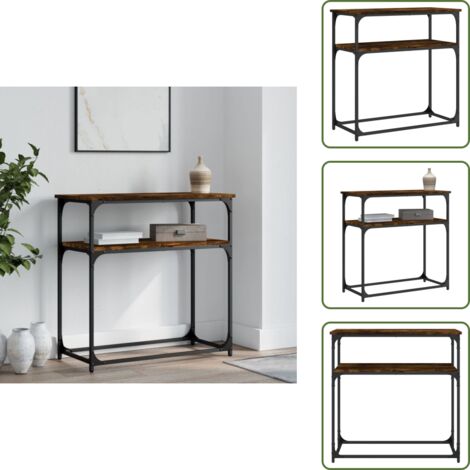 Tavolo da corridoio - vidaXL Tavolino Consolle Rovere Fumo 75x35,5x75cm in Legno Multistrato - Tavolo in legno multistrato