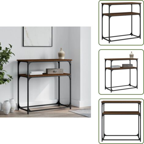 Tavolo da corridoio - vidaXL Tavolino Consolle Rovere Marrone 75x35,5x75cm Legno Multistrato - Tavolo in legno multistrato