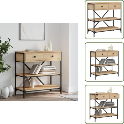 Tavolo da corridoio - vidaXL Tavolino Consolle Rovere Sonoma 75x34,5x75cm Legno Multistrato - Tavolino in legno multistrato