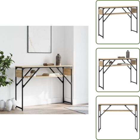 Tavolo da corridoio - vidaXL Tavolo Consolle Ripiano Rovere Sonoma 105x30x75cm Multistrato - Tavolo in legno multistrato