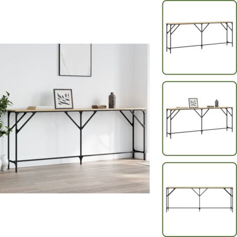 Tavolo da corridoio - vidaXL Tavolo Consolle Rovere Sonoma 200x29x75 cm in Legno Multistrato - Tavolo in legno multistrato
