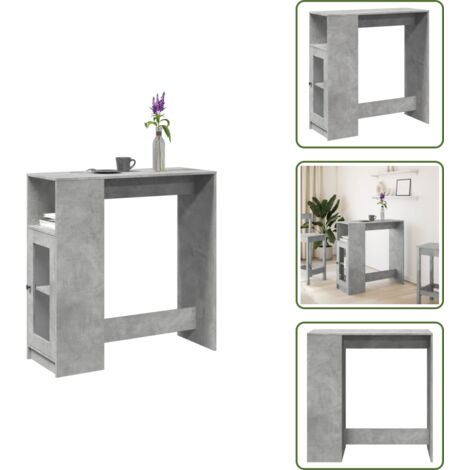 Tavolo da cucina - vidaXL Tavolo Bar con Rastrelliera Grigio 101x40x103,5 cm Multistrato - Tavolo da salotto
