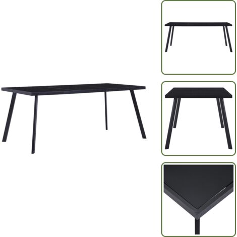 Tavolo da cucina - vidaXL Tavolo da Pranzo Nero 160x80x75 cm in Vetro Temperato -