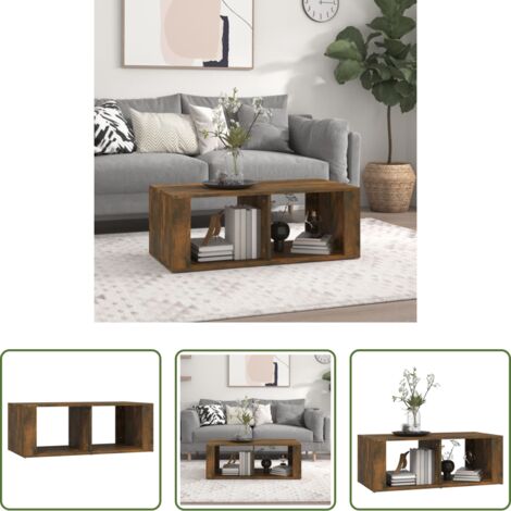 Tavolo da divano -  Tavolino da Salotto Rovere Fumo 100x50x36 cm Legno Multistrato