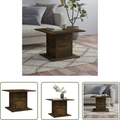 Tavolo da divano -  Tavolino Salotto Rovere Fumo 55,5x55,5x40cm Legno Multistrato