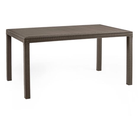 Tavolo da esterno Adila, Base per picnic, Piano da pranzo da giardino, Banco outdoor multiuso, Made in Italy, 150x90 h74 cm, Marrone
