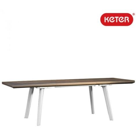 tavolo da esterno allungabile keter "harmony" in polipropilene cappuccino 162/241x100,5x76,5 cm
