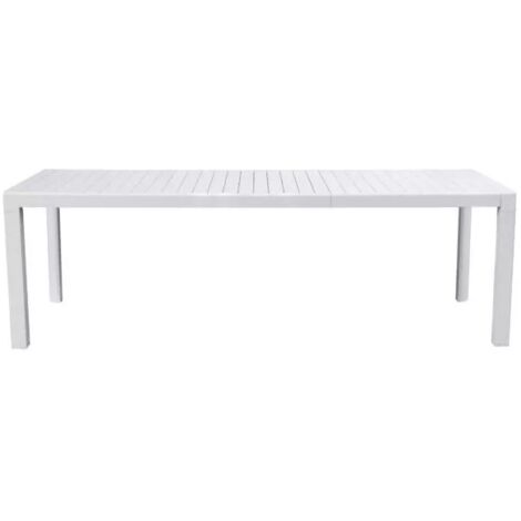 tavolo da esterno allungabile solaria "naxos" in alluminio bianco 160/240x90x77 cm