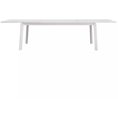 tavolo da esterno allungabile solaria "porto ercole" in alluminio bianco 200/300x102x75 cm