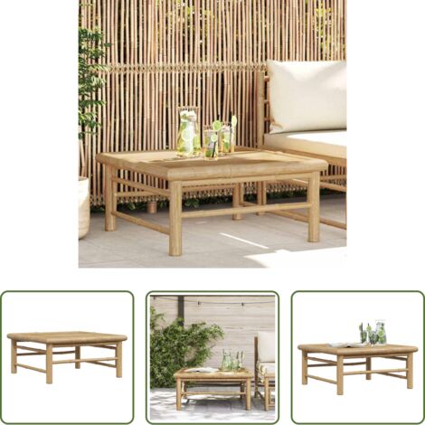 Tavolo da esterno bambù -  Tavolo da Giardino 65x65x30 cm in Bambù