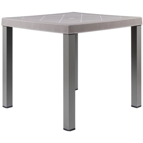 tavolo da esterno "brio" in polipropilene e alluminio taupe 82x82x73 cm