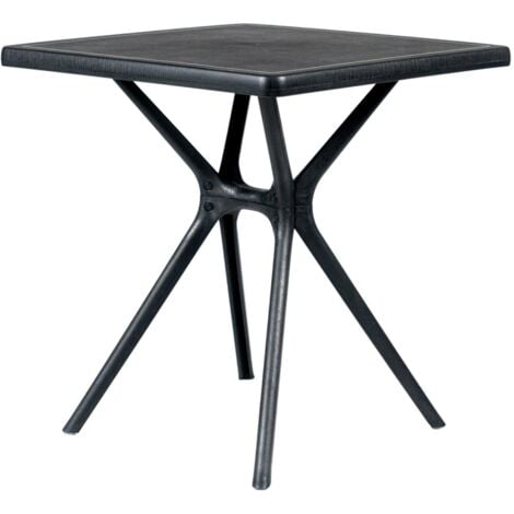 tavolo da esterno "hugo" in polipropilene antracite 70x70x72 cm