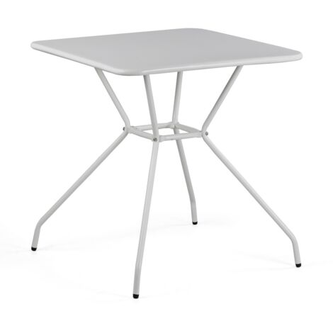 Tavolo da esterno in acciaio 70x70x73 cm, grigio