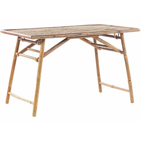 Tavolo da pranzo pieghevole da giardino 120x70 cm legno chiaro