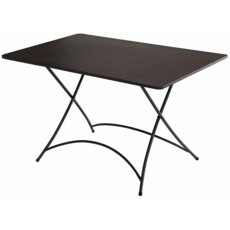 tavolo da esterno pieghevole solaria "orta" in ferro antracite 120x70x74 cm