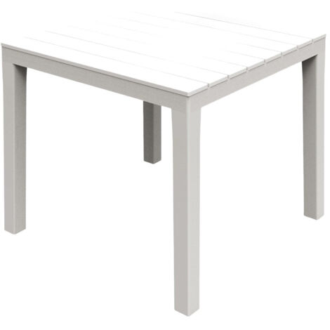 Tavolo da esterno quadrato componibile in polipropilene 78x78xH73 cm -  Bianco