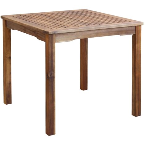 Tavolo da esterno quadrato in legno di acacia 80x80