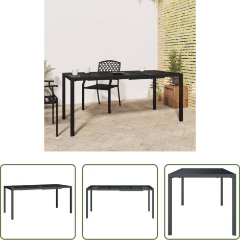 Tavolo da esterno - Tavolo da Giardino Antracite 165x80x72 cm Acciaio
